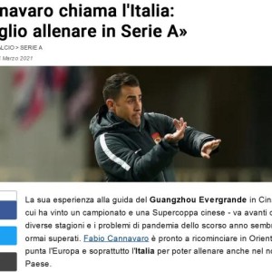 开云官方网站-卡纳瓦罗透露执教新方向：想尽快到回到家乡意大利